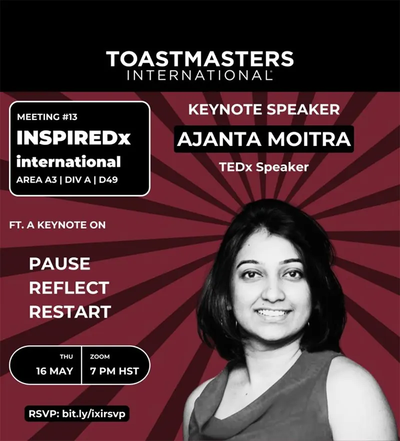 Event 06 Keynote Speaker at INSPIREDx International Toastmasters